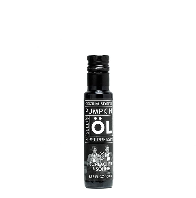 Schlacher & S철hne Styrian Pumpkin Seed Oil: 100% Pure, Cold Pressed, Non GMO, Gluten Free, Vegan, May Helps in Hair Growth, Made in Austria (100 ml, 3.3 FL OZ)