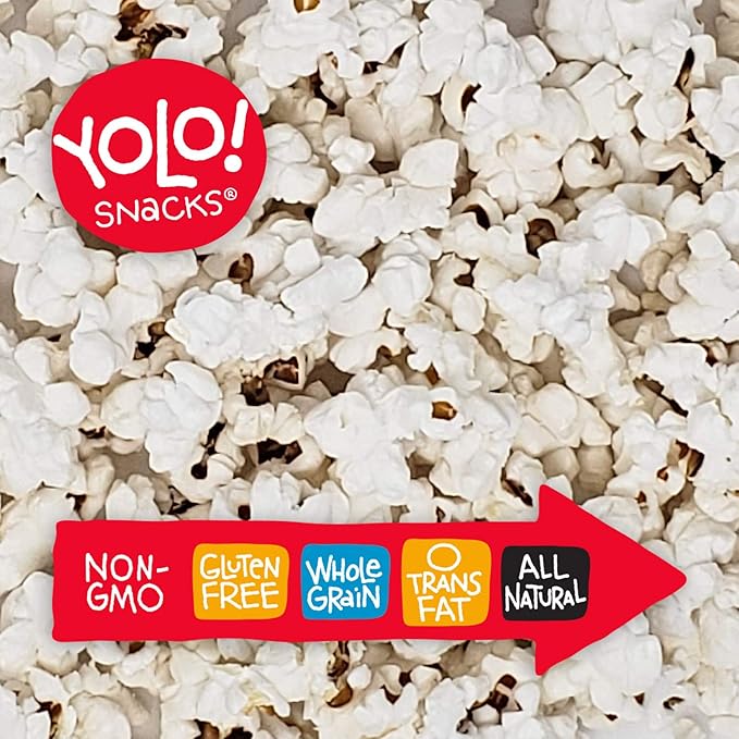 YOLO! Snacks - Gourmet White Virtually Hulless Popcorn Kernels - Small Kernels - Non-GMO - 14oz (3 Pack)