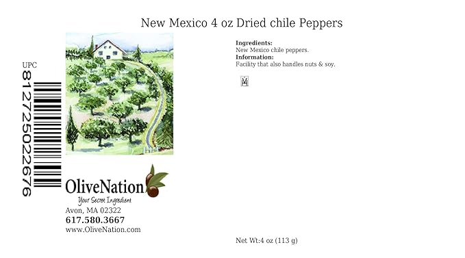 OliveNation New Mexico Dried Whole chile Peppers - 4 oz.