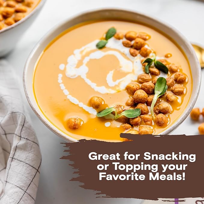 BIENA Chickpea Snacks - Crunchy Roasted Chickpeas - High Fiber Vegan Protein Snacks for Adults and Kids - 8-Pack, 5 Ounce Bags - Rockin??Ranch