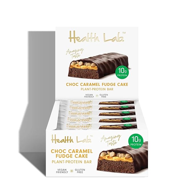 Health Lab - Gluten Free Protein Bars - Choc Caramel Fudge Cake 750 gm - (Pack of 15)