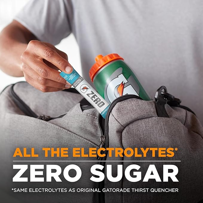 Gatorade G Zero Sports Drink Mix Powder Packets, Glacier Freeze, Electrolyte Powder Drink Mix for Hydration, Zero Sugar, Total 120 Packets