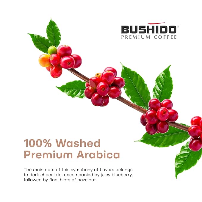 BUSHIDO Black Katana premium arabica whole coffee beans, 2.2 pound (1000g), medium roast