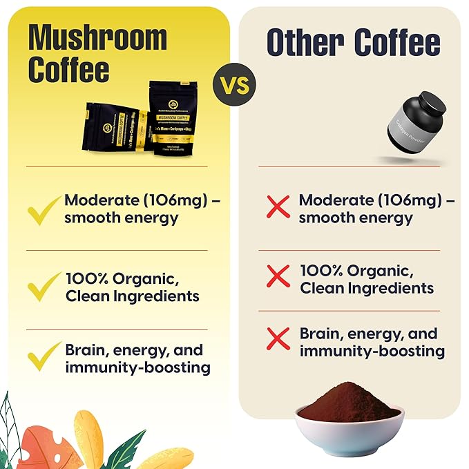 Lifecykel Mushroom Coffee – Arabica Blend with Lion’s Mane, Chaga Extract, Cordyceps & Kakadu Plum | Focus | Adaptogenic, Smooth & Jitter-Free | 106 mg