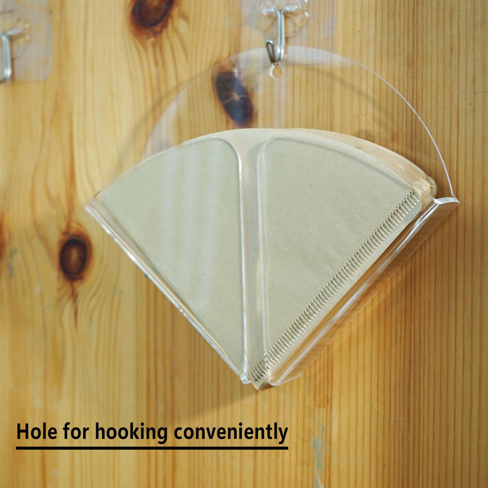 Yeaco Magnetic Transparent Acrylic Coffee Filter Holder with Wall Mount Hole, Coffee Paper Storage