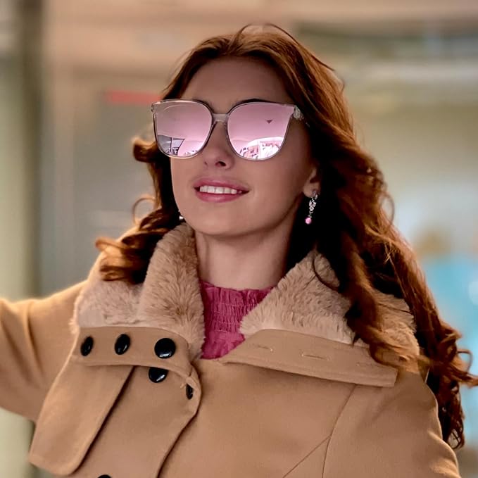 LVIOE Oversized Polarized Sunglasses for Women Trendy Large Cat Eye UV Protection Shade LS1627s