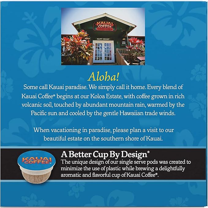 Kauai Coffee Single-Serve Pods, Na Pali Coast Dark Roast - Arabica Coffee from Hawaii’s Largest Coffee Grower, Compatible with Keurig K-Cup Brewers, 12 Count (Pack of 6)