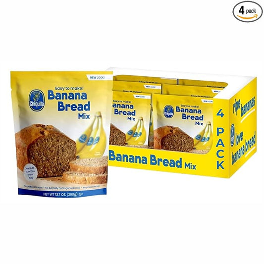 Concord Foods Banana Bread Mix - Easy Homemade Delight - Just Add Bananas, Egg, and Water! 13.7 Oz (Pack of 4)