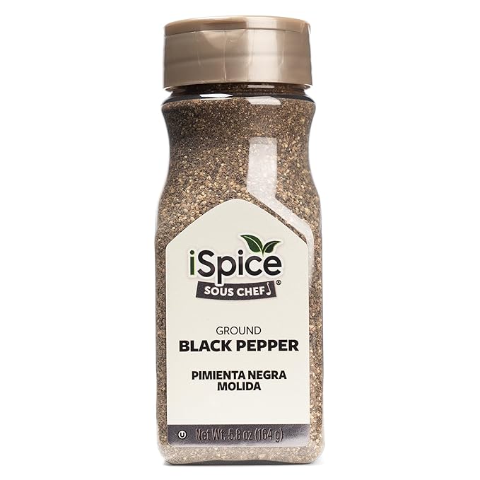 iSpice Black Pepper Spices And Seasonings For Cooking, 5.8 Ounce Fine Ground Black pepper Seasoning, Black Pepper ground Seasoning(164g-Pack Of 1)