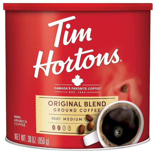 Tim Hortons Original Blend 100% Arabica Ground Coffee Can, 30 Ounces