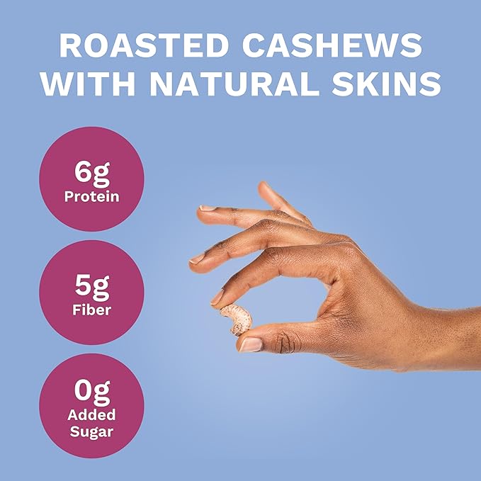 Lightly Salted Cashews with Skin by Karma Nuts, Whole, Roasted, Vegan, Gluten Free, Low Net Carb, Natural, No Sugar Added, Keto Friendly, Everyday Nut Snack, 1.5 Ounce (12 Snack Packs)