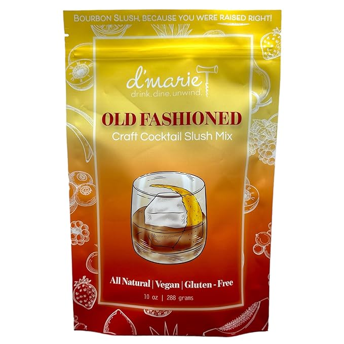 Frozen Cocktail Drink Mix - Makes 10 Old Fashioned Slushies - Drink Powder Pouches for Alcohol - All Natural Low Sugar Mixer, No Blender Needed