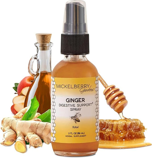 Mickelberry Gardens Immune Support Ginger Honey Spray ??Organic Ginger Shots & Syrup for Immunity Boost, Digestive Health, and Wellness ??2 Oz