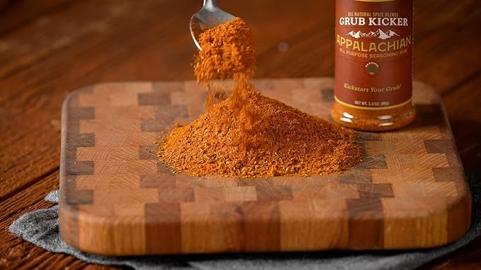 Grub Kicker Appalachian All Purpose Seasoning- 3.4 oz Bottle - All Purpose Seasonings for Cooking BBQ, Chicken Wings, Pork & More - Use for AP & Soul Food Seasoning Recipes