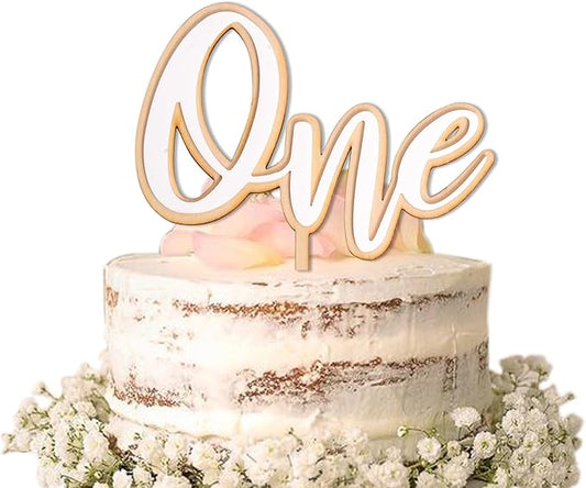 White One Cake Topper - First Birthday Cake Topper - One Cake Topper - Cake Smash (white one CT)