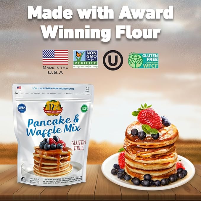 Premium Gold Gluten Free Pancake and Waffle Mix | 2lb