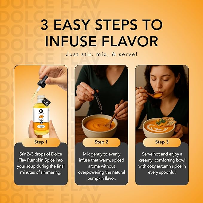 Dolce Flav Natural Pumpkin Spice Extract ??2 Ounce Oil-Soluble Kosher, Sugar-Free, Concentrated Warm Pumpkin Spice Flavoring for Baking, Smoothies & Desserts, Includes Measured Dropper