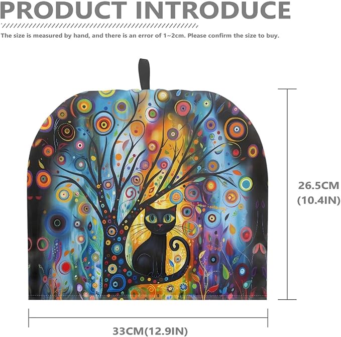 Tea Cozy for Teapot Novelty Modern Art Cat Tea Kettle Cover Tea Pot Kitchen Decorative with Handle Dust Cover for Keeping Warm Can Hung and Folded