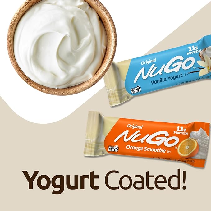 NuGo Protein Bar, NEW! Dulce De Leche 15 bars & Churro 15 bars, 11-15g Protein, Gluten Free, 30 Count