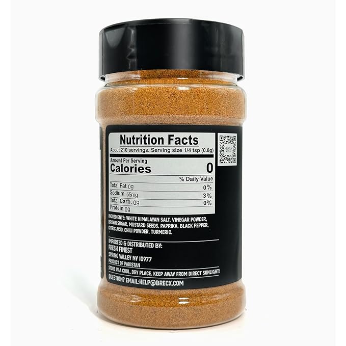 Fresh Finest Carolina BBQ Rub - 6.49oz (184g) - Tangy, Authentic, Kosher, All-Natural, Non-GMO, Gluten-Free