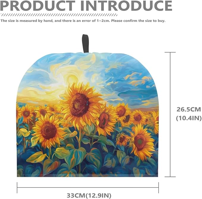Sunflower Print Tea Cozy for Teapot Double Layer Thickening Tea Insulated Cosy for Restaurant 12.9 X 10.4 Inches Kitchen Accessory