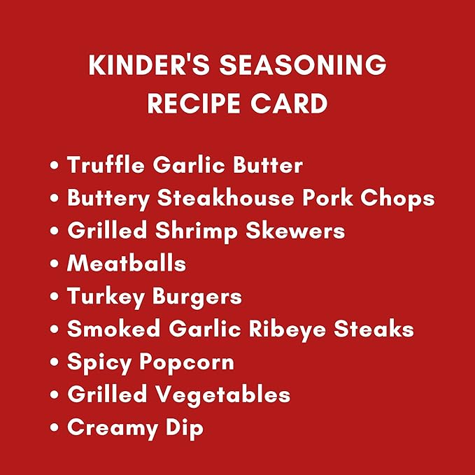 Kinders The Blend Seasonings Bundle - Two XL 10.5-ounce Bottles + 10 Recipe Ideas + Fridge Decal, Great for Grilling Meats & More (Garlic Salt, Pepper, No MSG) from FOXTAIL COLLECTIVE. Gluten-Free & Non-GMO