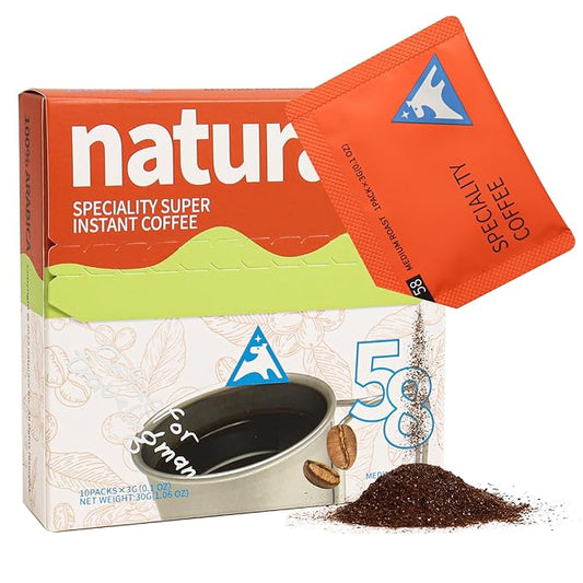 naturaze Instant Expresso - Freeze Dried Coffee - Arabica Coffee - Medium Roast - 10 Packets Instant Espresso Packets,Almonds Maltose Raisins Flavor
