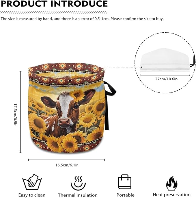 Highland Cow Tea Cozy for Teapot Insulated Sunflower Tea Pot Cover for Party Gifts Cattle Wildlife Tea Cosy for Teapot Home Decor Tea Pot Cozy for Keeping Warm, I135CZA18-28