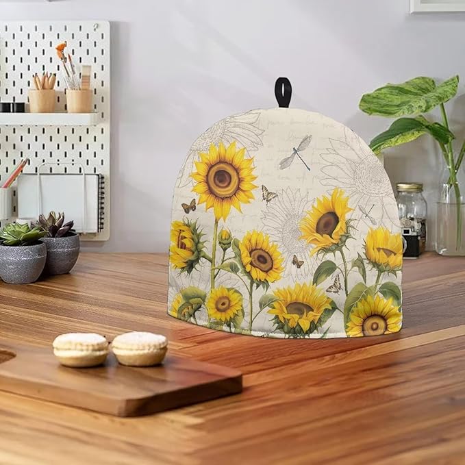 Generic Hudotybom Lovely Sunflower Tea Cozy for Teapot Insulated Large Teapot Cover to Keep Warm Tea Kettle Cover Machine Washable Coffee Pot Cloth Covers Kitchen Home Decorations for Housewife Mom