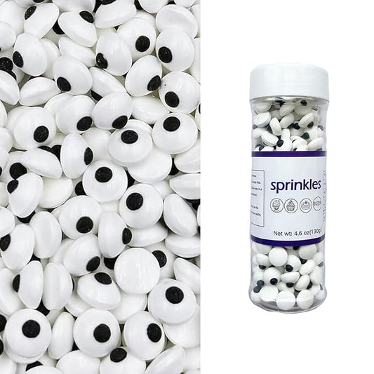 Weraru Small Candy Eyeballs Eye Ball Sweets Cake Cupcake Toppers Cookie Dessert Sprinkles Decorations Birthday Party Supplies 4.2Ounce