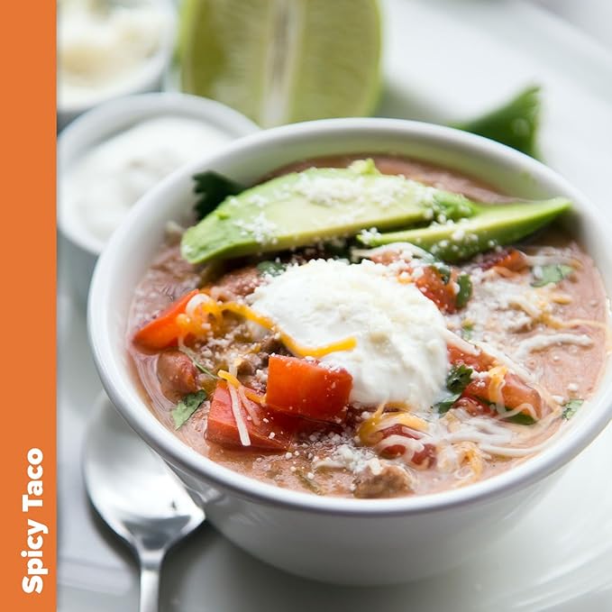 Keto Chow Spicy Taco | Keto Soup Base Powder | Nutritionally Complete | Low Carb | Protein Rich | You Choose The Fat | Single Meal