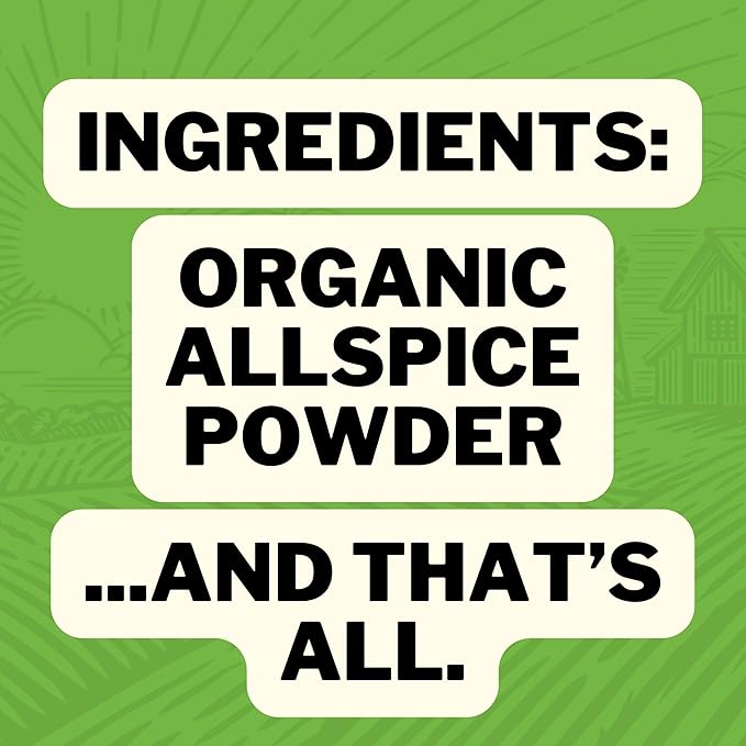 FreshJax Organic Ground Allspice Powder ??3.9 oz Large Bottle, Non-GMO, Gluten-Free, Keto, Paleo, No Preservatives ??Warm, Sweet Spice for Baking, Desserts, Meats & Caribbean Recipes