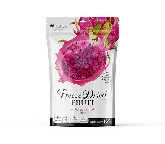 Healthy Freeze Dried Wild Red Dragon Fruit Candy 2-Oz No Sugar Added Gluten Free Non GMO Kosher Allergen Free All Natural Fruit Snack For Adult & Kids