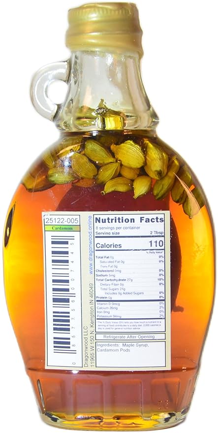 Cardamom Maple Syrup - For Pancakes and Waffles ??Made With Pure Maple Syrup And Cardamom Pods - By Dragonwood (8 fl oz)