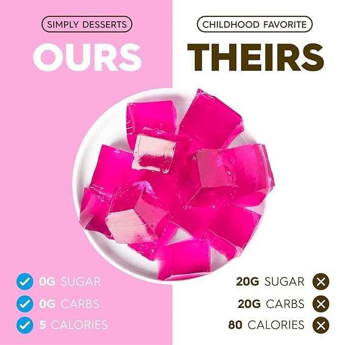 Simply Desserts Sugar-Free Raspberry Jel, 6-Pack ??Vegan Dessert, Keto Snacks, Diabetic Friendly & Kosher, 1.7 Oz Ea