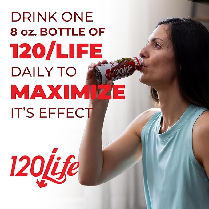 120/Life Blood Pressure Support, Beet Root Juice, Pomegranate Extract, Cranberry Juice, Tart Cherry, Hibiscus, and Magnesium (8 Fl Oz, Pack of 28) - Gluten-Free & Vegan