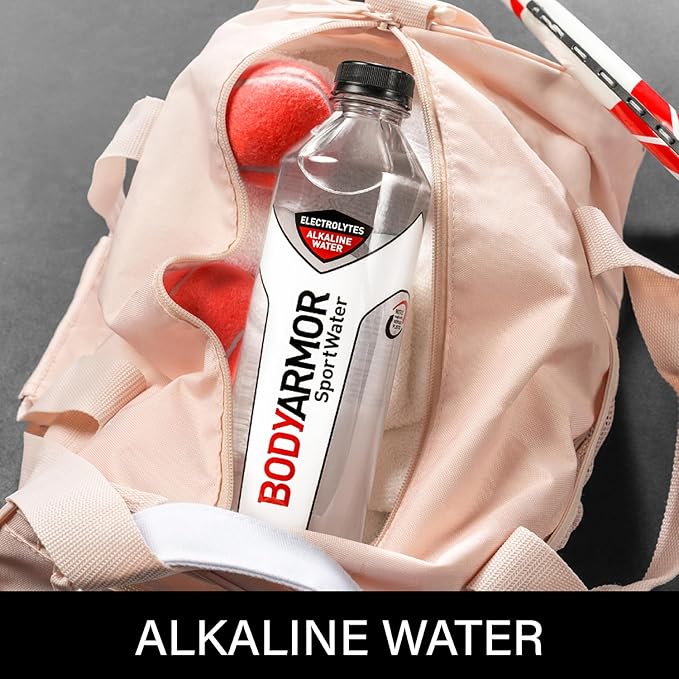 BODYARMOR SportWater Alkaline Water, Superior Hydration, High Alkaline Water pH 9+, Electrolytes, Perfect for your Active Lifestyle, 1 Liter (Pack of 6)