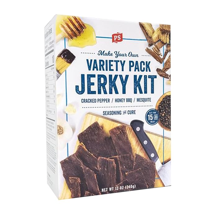 PS Seasoning Jerky Seasoning and Cure Kit (Variety Pack) - Award-Winning DIY Beef Jerky Making Kit with Seasoning Mix & Cure - Oven, Smoker, Dehydrator - Great for Beef, Turkey, Venison, Wild Game