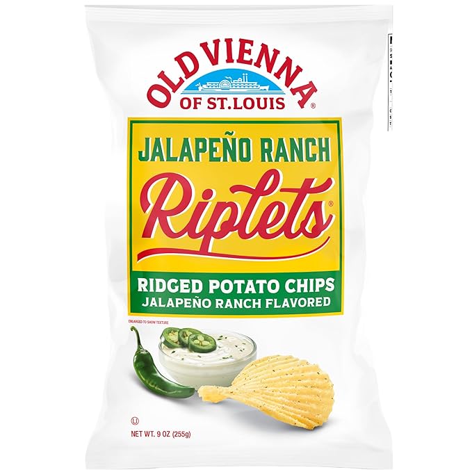 Old Vienna of St. Louis Ridged Potato Chips 9oz Bags Spicy Variety (4 Pack) Snack Box by TranadaCo