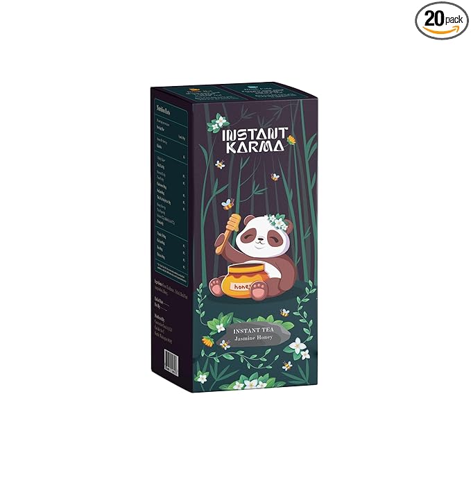 Instant Karma Tea ??Jasmine Honey Instant Tea | All-Natural, Lightly Caffeinated, No Added Sugar | Soothing & Aromatic Herbal Tea ??20 Sachets (Jasmine Honey)