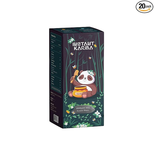 Instant Karma Tea ??Jasmine Honey Instant Tea | All-Natural, Lightly Caffeinated, No Added Sugar | Soothing & Aromatic Herbal Tea ??20 Sachets (Jasmine Honey)