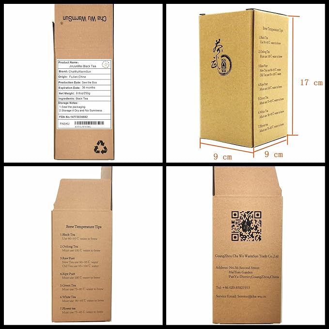 ChaWuWarmSun [A] JinJunMei Black Tea,8.8oz/250g,Chinese Loose Leaf Tea,WuYi Mountain,FuJian China