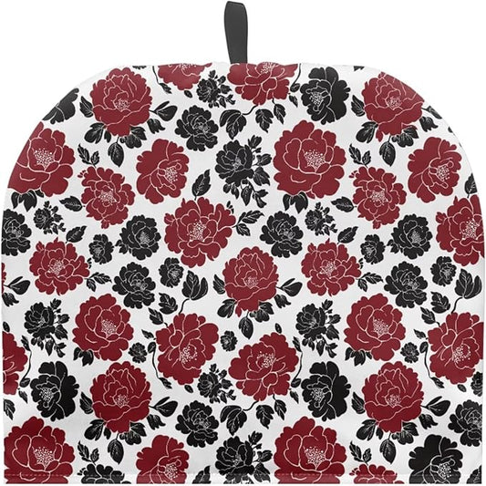 Rose Print Tea Cozy for Teapot Kettle Dust Cover Large Tea Cosy Insulation and Keep Warm Portable Easy to Clean Kettle Protective Suitable for Kitchens Hotels or Cafes