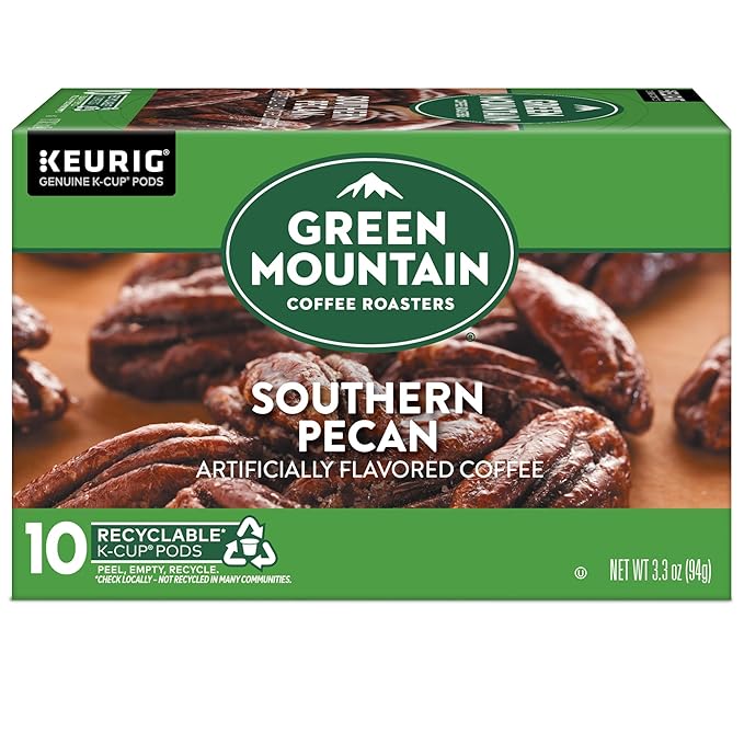 Green Mountain Coffee Roasters Southern Pecan Keurig Single-Serve K-Cup pods, Light Roast Coffee, 60 Count (6 Packs of 10)
