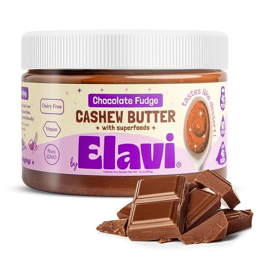 ELAVI Keto Cashew Butter, Kid-Friendly, Low-Sugar Dessert Spread | Vegan, No Added Sugar, No Sugar Alcohols, No Palm Oil (1 Count, Chocolate)