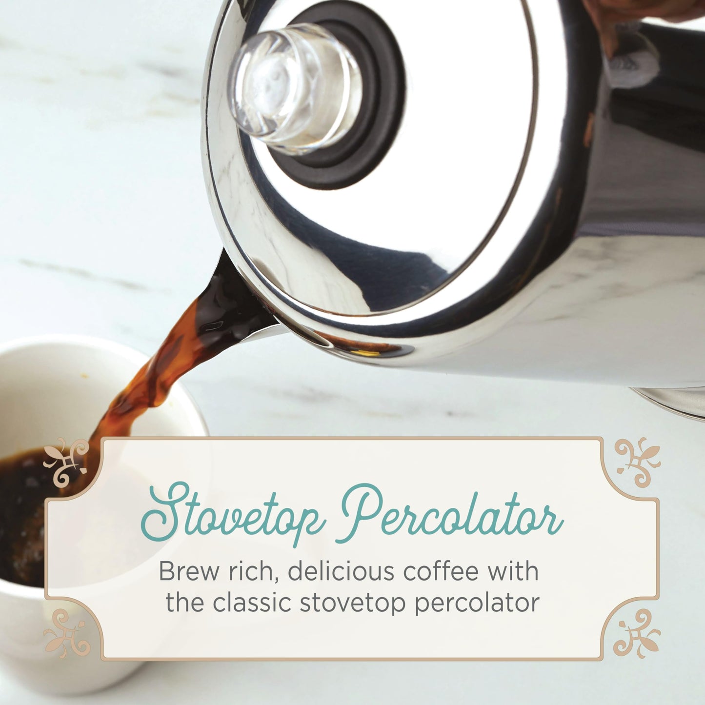 Farberware Classic Stainless Steel Yosemite 12-Cup Coffee Percolator, Percolator Coffee Pot