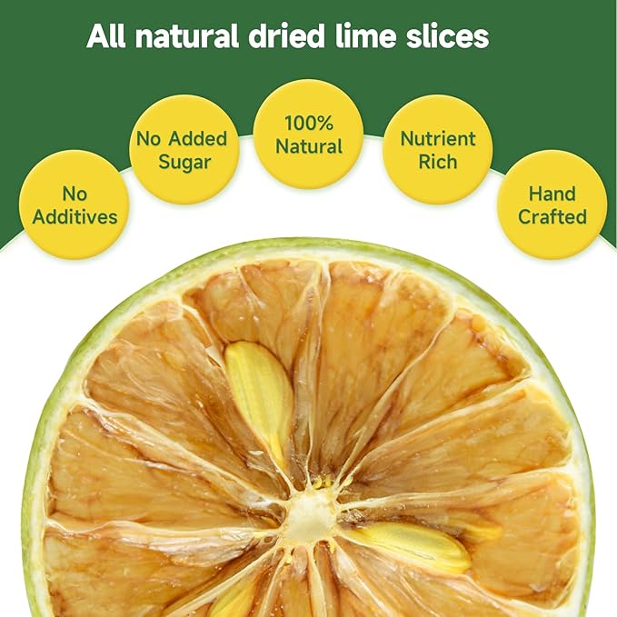 Dried Lime Slices,3oz/85g,Dehydrated Fruit For Cocktails,100% Natural No Additives No Sugar Added,Natural And Pure Taste,Cocktail Garnishes For Drinks,For Cake Decoration,Candle Crafts,Tea,Table Scatters , Baking Cooking