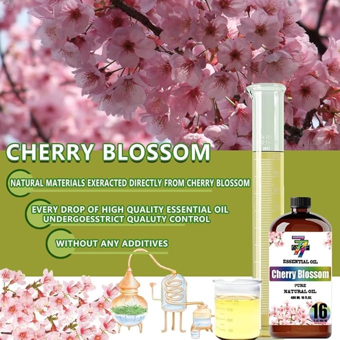 Cherry Blossom Essential Oil (16 oz / 480 ml) ??Cherry Blossom Oils for diffusers, humidifiers, Home Baths, Cleaning Products, Yoga, DIY Soaps and DIY Scented Candles