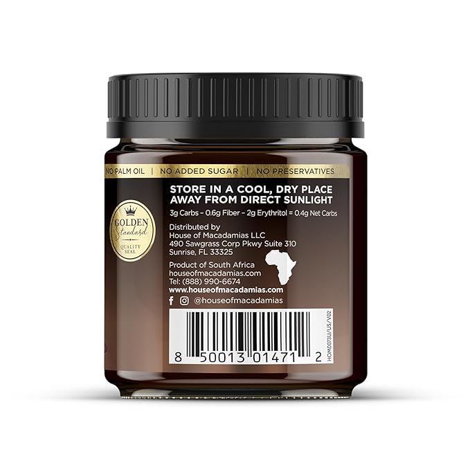 House of Macadamias Macadamia Nut Butter, Chocolate - 8.8oz - No Added Sugar, No Palm Oil, Plant-based, No Artificial Ingredients, Keto, Vegan, Creamy