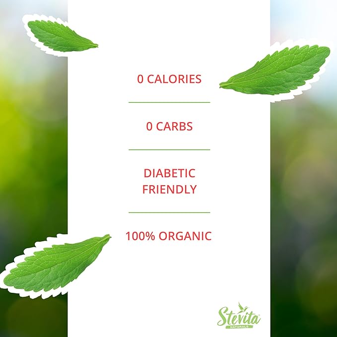 Stevita Organic Stevia Extra Sweet - 0.7 oz Powder - All-Natural, No Calorie Sweetener - USDA Organic, Non-GMO, Vegan, Kosher, Keto, Paleo, Gluten Free - 2000 Servings